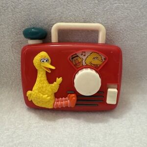 Vintage Big Bird Wind Up Radio Music Toy ILLCO Jim Henson Sesame‎ Street WORKS!